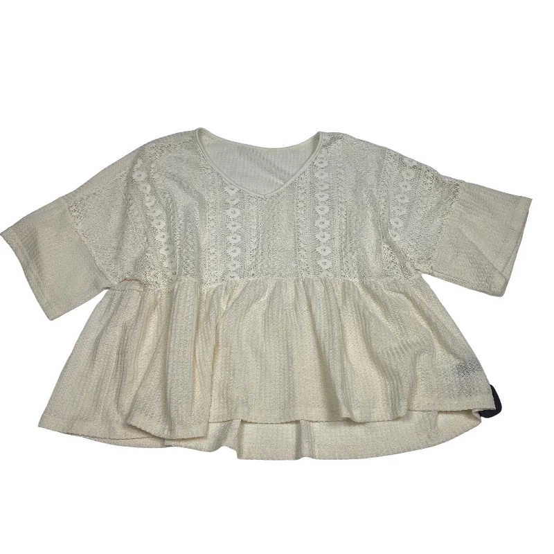 Cream Top Short Sleeve Shein, Size 3x