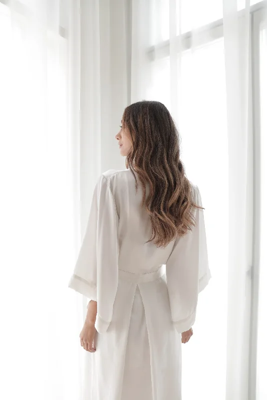 Silk Serenity Robe - Pearl White