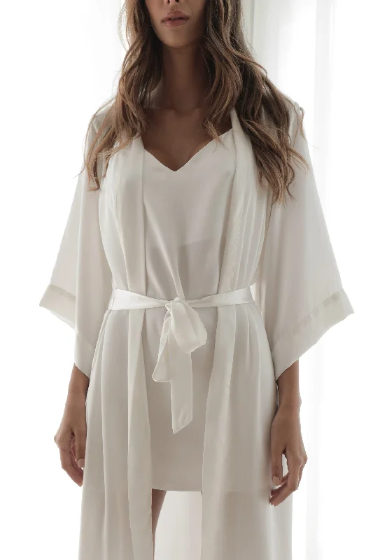 Silk Serenity Robe - Pearl White