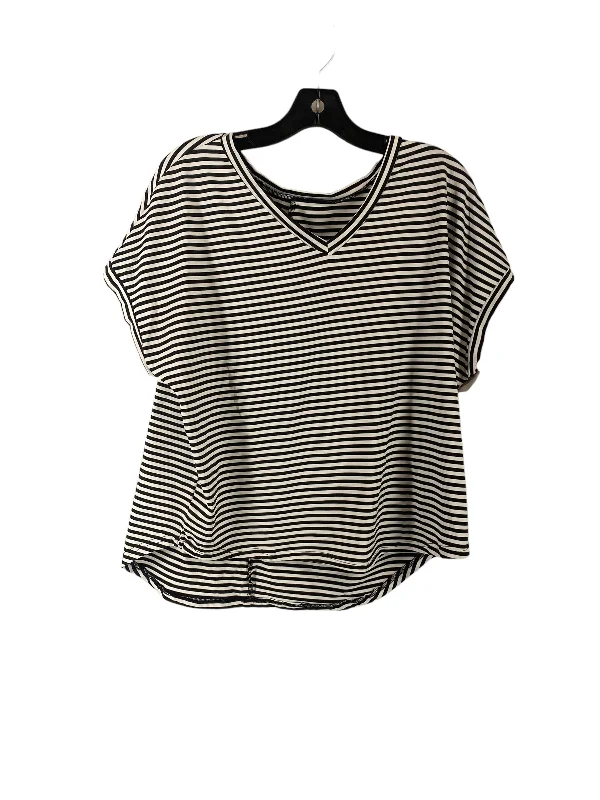 Striped Pattern Top Short Sleeve Basic Shein, Size S