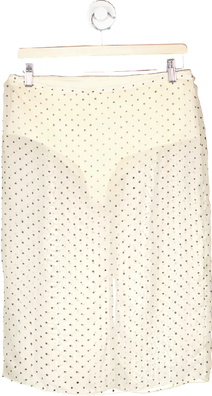 Mango Beige Polka Dot Midi Skirt EU M