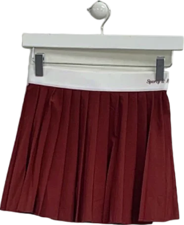 Sporty & Rich Maroon Pleated Skirt XS