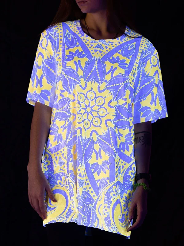 Neon Orange Lotus Mandala Unisex Crew