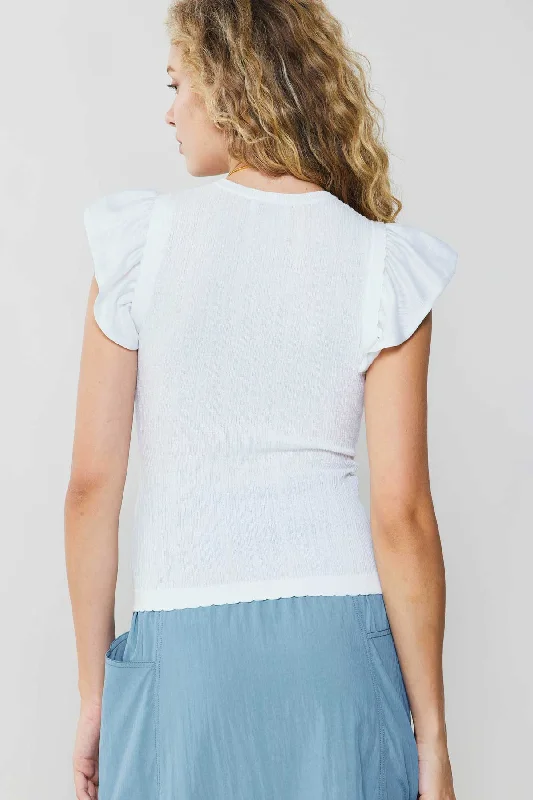 Ruffled Shoulder Knit Tank