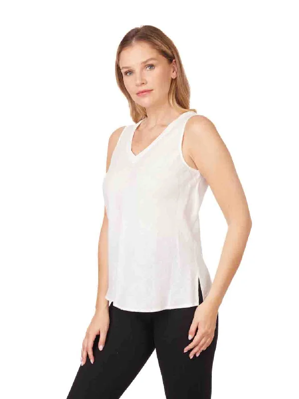 Tianello ""Hanky"" Ultra Soft Linen ""Erika"" Bias Tank